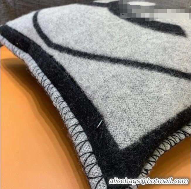 Top Quality Chanel Wool Pillow And Blanket C110267 Black/Grey 2021