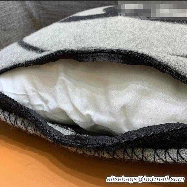 Top Quality Chanel Wool Pillow And Blanket C110267 Black/Grey 2021