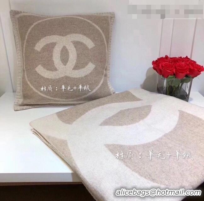 Buy Discount Chanel Wool Pillow And Blanket H110268 Beige 2021