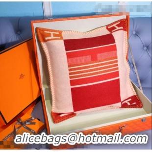 Shop Promotional Hermes Avalon Wool Pillow 50x50cm Red 2021 110269