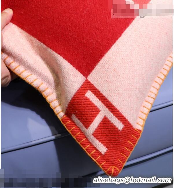 Shop Promotional Hermes Avalon Wool Pillow 50x50cm Red 2021 110269