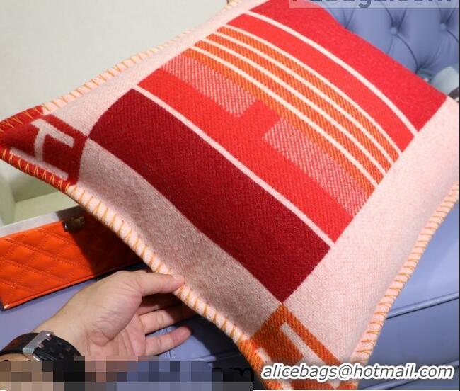 Shop Promotional Hermes Avalon Wool Pillow 50x50cm Red 2021 110269