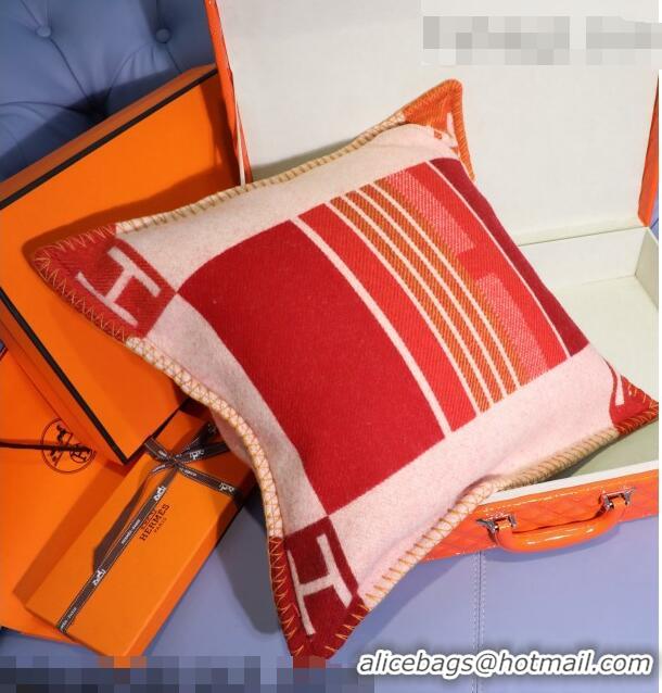 Shop Promotional Hermes Avalon Wool Pillow 50x50cm Red 2021 110269