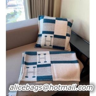 Sumptuous Discount Hermes Avalon Wool Pillow And Blanket 50x50cm H110274 Grey 2021