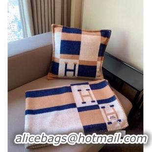 Famous Brand Hermes Avalon Wool Pillow And Blanket 50x50cm Camel H110275 Brown 2021