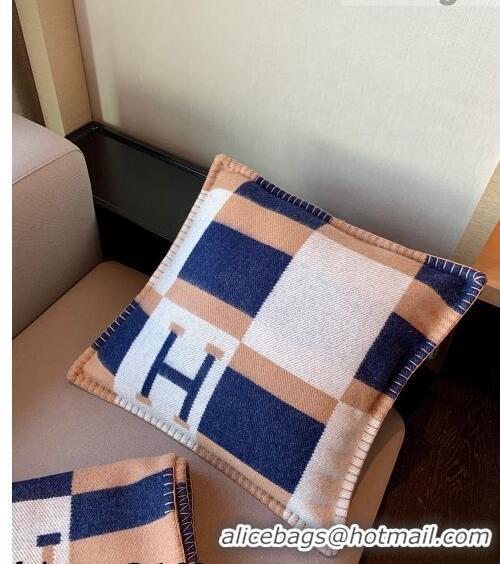 Famous Brand Hermes Avalon Wool Pillow And Blanket 50x50cm Camel H110275 Brown 2021