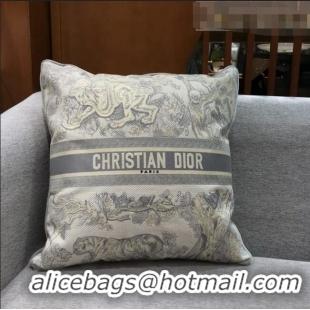 Buy Grade Dior Sqaure Cushion in Grey Toile de Jouy Embroidery CD2051 2021