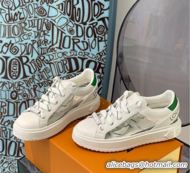 Sumptuous Louis Vuitton Transparent Time Out Sneaker White/Green 0329051