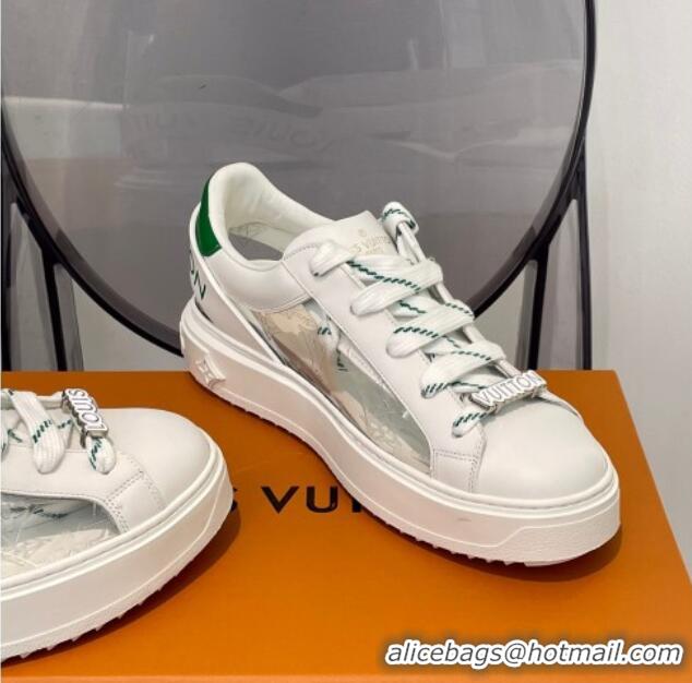 Sumptuous Louis Vuitton Transparent Time Out Sneaker White/Green 0329051