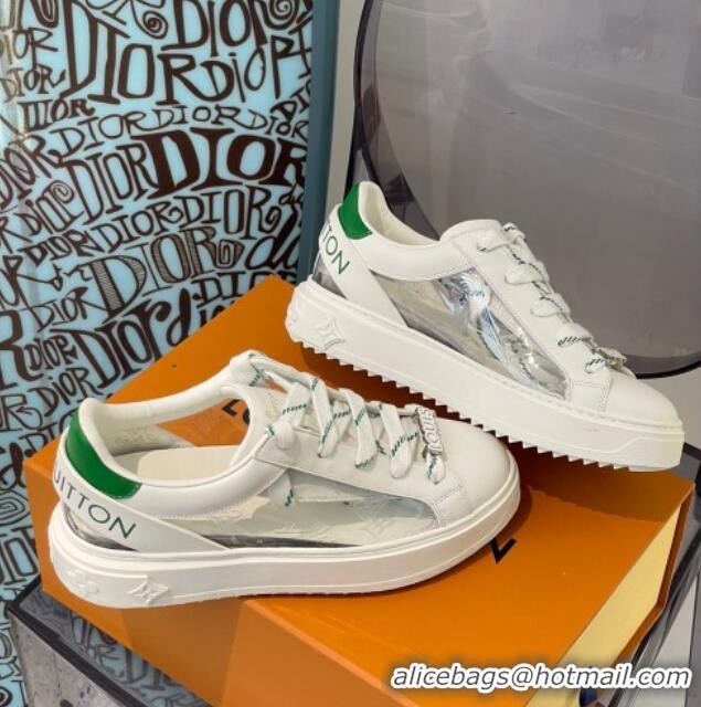 Sumptuous Louis Vuitton Transparent Time Out Sneaker White/Green 0329051