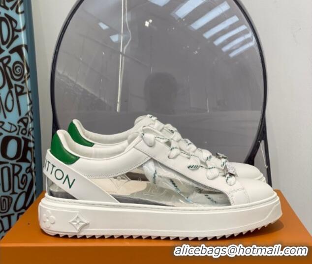 Sumptuous Louis Vuitton Transparent Time Out Sneaker White/Green 0329051