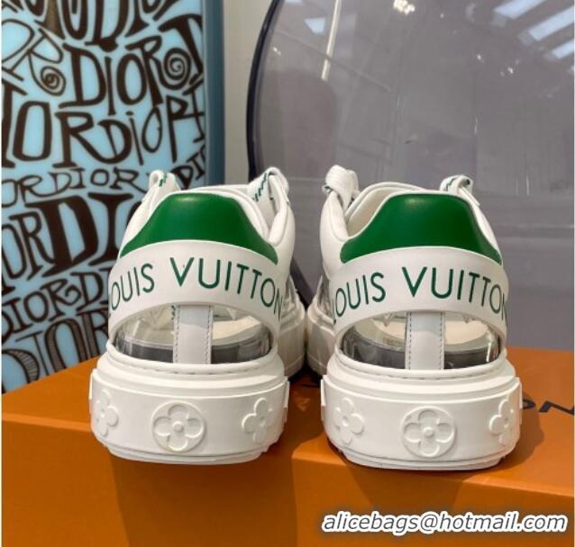 Sumptuous Louis Vuitton Transparent Time Out Sneaker White/Green 0329051