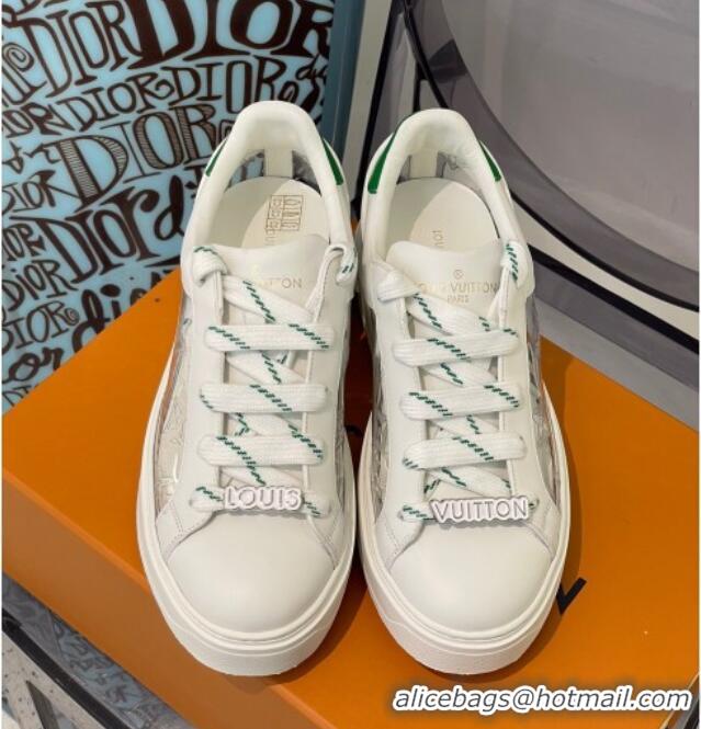 Sumptuous Louis Vuitton Transparent Time Out Sneaker White/Green 0329051