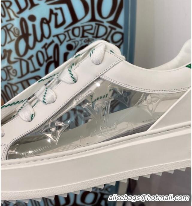 Sumptuous Louis Vuitton Transparent Time Out Sneaker White/Green 0329051