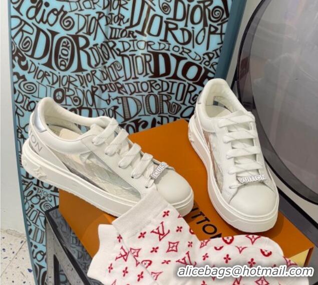 Best Quality Louis Vuitton Transparent Time Out Sneaker White/Silver 0329052