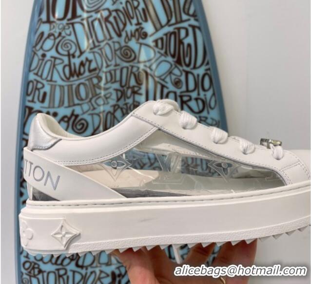 Best Quality Louis Vuitton Transparent Time Out Sneaker White/Silver 0329052