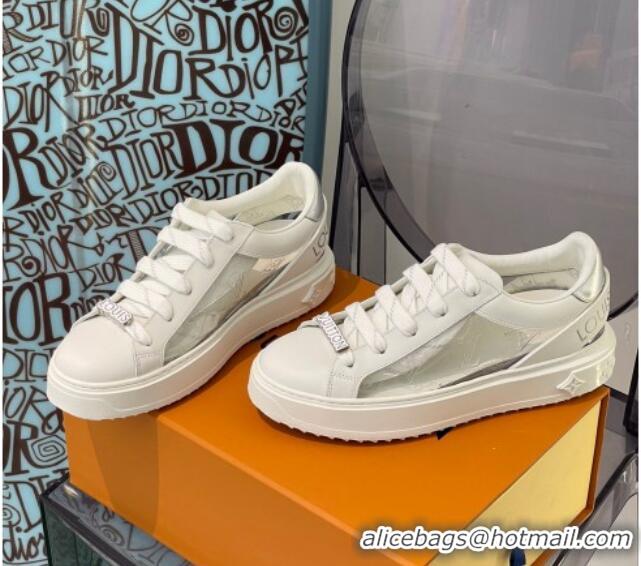 Best Quality Louis Vuitton Transparent Time Out Sneaker White/Silver 0329052