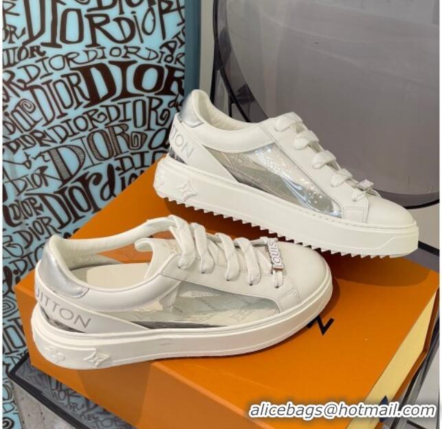 Best Quality Louis Vuitton Transparent Time Out Sneaker White/Silver 0329052