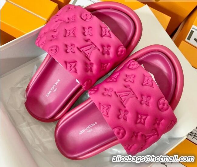 Discount Louis Vuitton Pool Pillow Comfort Slide Sandals in Monogram Textile Pink 042523