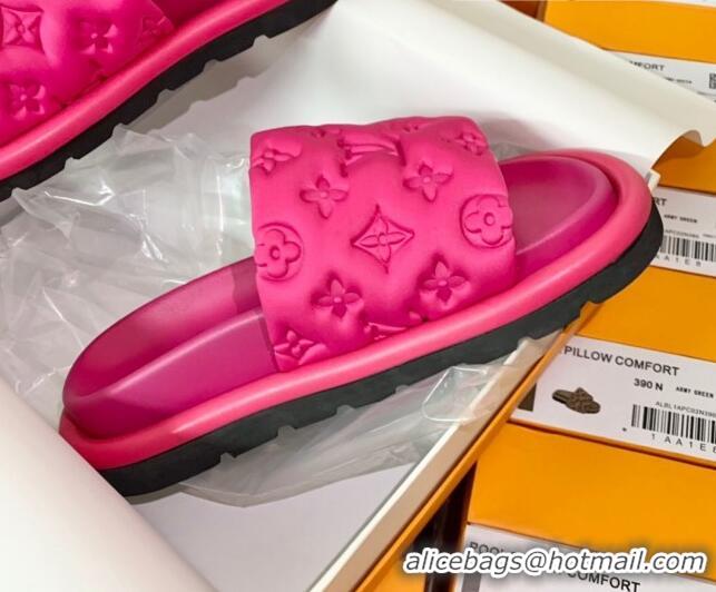 Discount Louis Vuitton Pool Pillow Comfort Slide Sandals in Monogram Textile Pink 042523