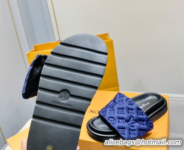 Best Price Louis Vuitton Pool Pillow Comfort Slide Sandals in Monogram Textile Blue 042524