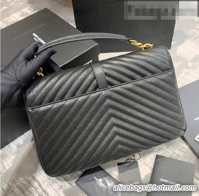 Super Quality Saint Laurent Classic Large College Monogram Bag 392738 Black/Gold