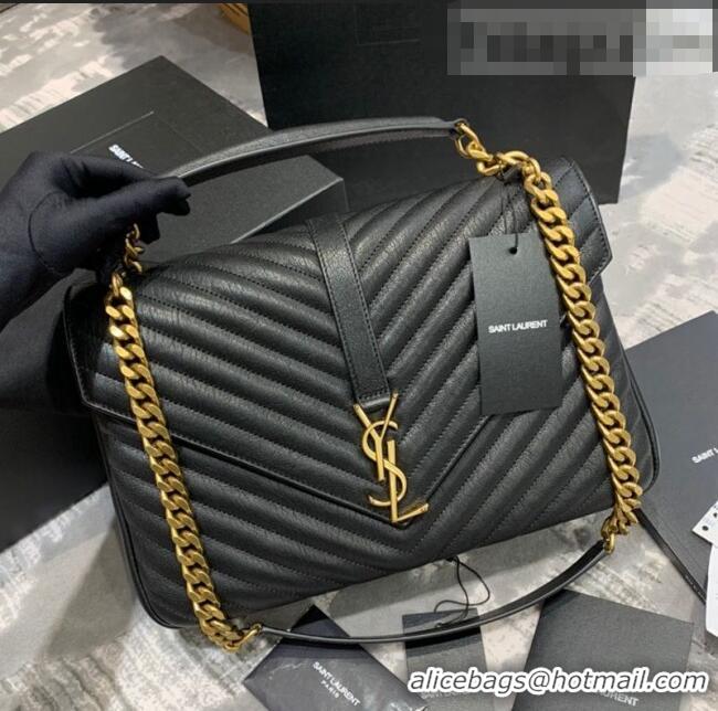 Super Quality Saint Laurent Classic Large College Monogram Bag 392738 Black/Gold