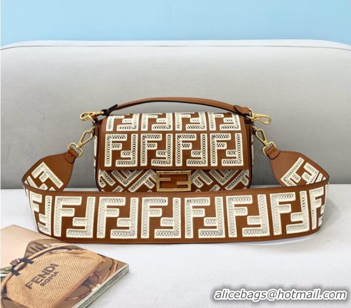 Reasonable Price Fendi Baguette leather bag 8BR600A Camel