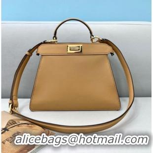 Top Grade Fendi Peekaboo ISeeU MEDIUM leather bag 80011A Beige