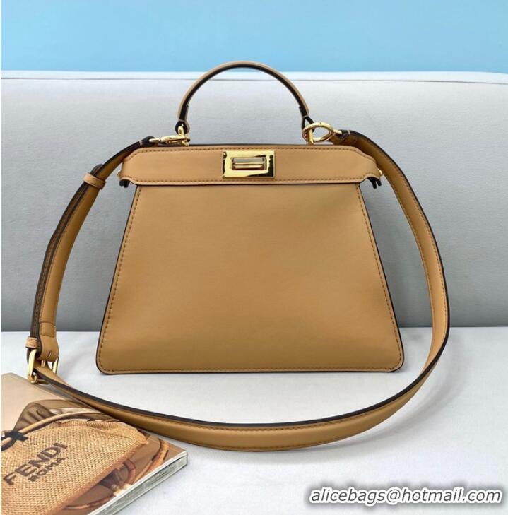 Top Grade Fendi Peekaboo ISeeU MEDIUM leather bag 80011A Beige