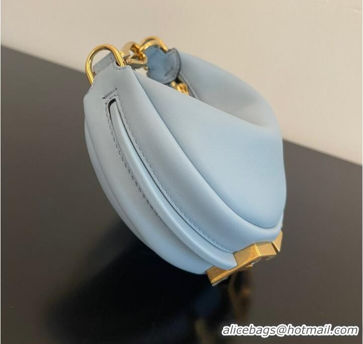 Top Quality Fendi Nano Fendigraphy Light blue leather charm 7AS089A