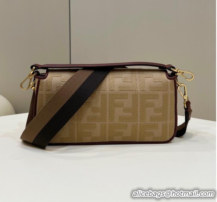 Most Popular FENDI BAGUETTE CHAIN FF fabric bag 8BR600A brown