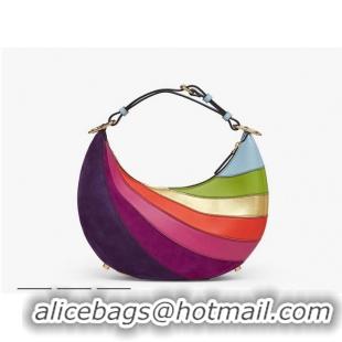 Wholesale Discount Fendi graphy Small Leather bag with multicolor inlay 8BR798A Rainbow