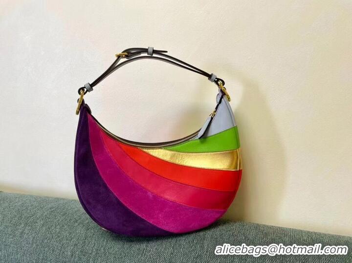 Wholesale Discount Fendi graphy Small Leather bag with multicolor inlay 8BR798A Rainbow