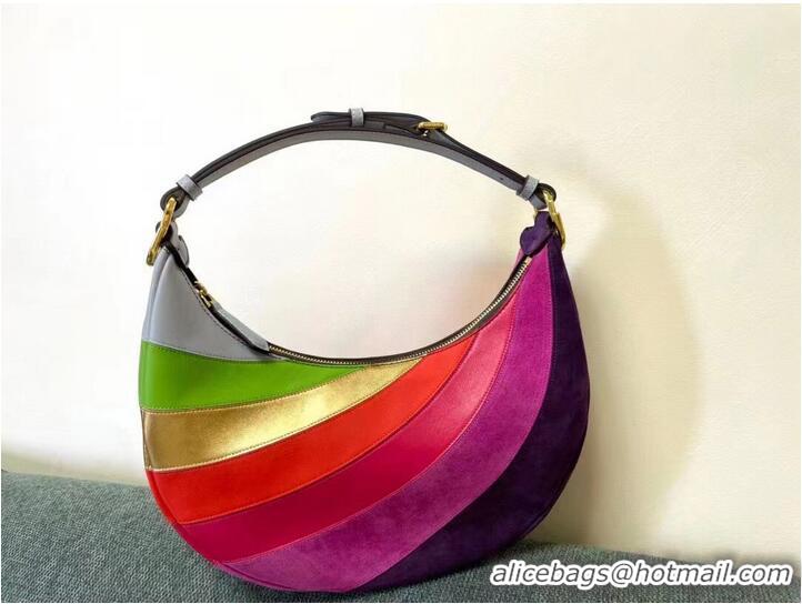 Wholesale Discount Fendi graphy Small Leather bag with multicolor inlay 8BR798A Rainbow