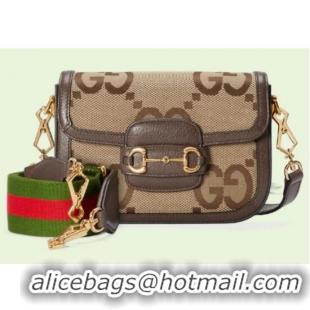 Top Quality Gucci Horsebit 1955 jumbo GG mini bag 658574 brown