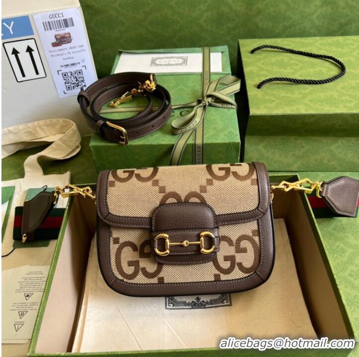 Top Quality Gucci Horsebit 1955 jumbo GG mini bag 658574 brown