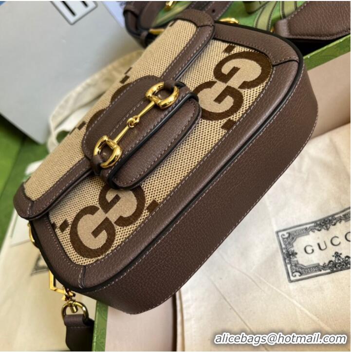 Top Quality Gucci Horsebit 1955 jumbo GG mini bag 658574 brown