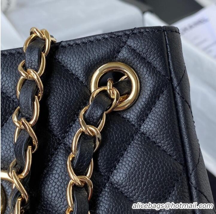 Big Discount Chanel mini Shoulder Bag Grained Calfskin&Gold-Tone Metal AS3176 black