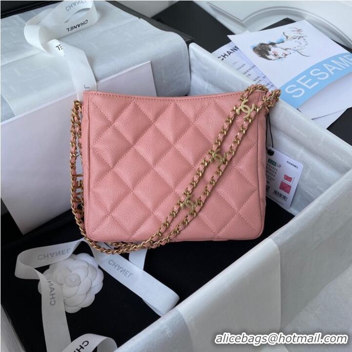 Noble Cheap Chanel Shoulder Bag Grained Calfskin&Gold-Tone Metal AS3223 pink