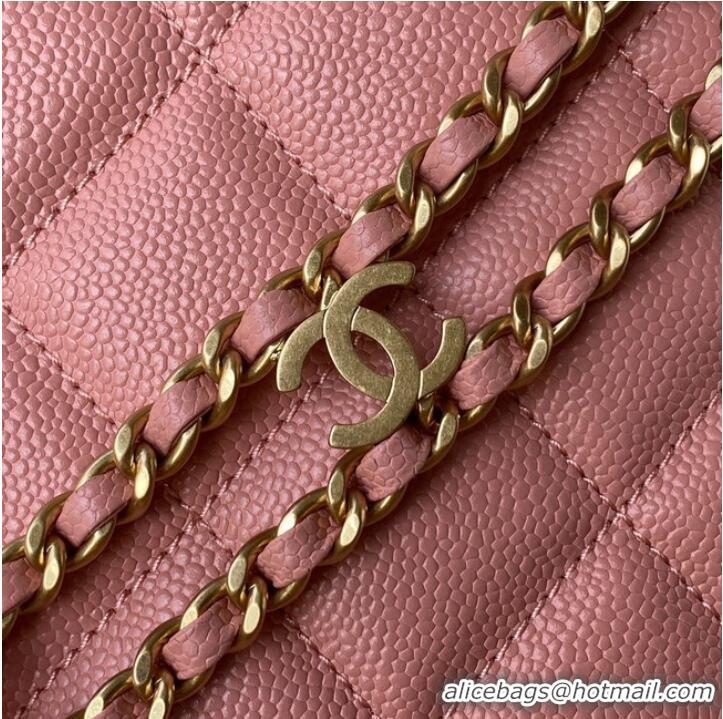 Noble Cheap Chanel Shoulder Bag Grained Calfskin&Gold-Tone Metal AS3223 pink