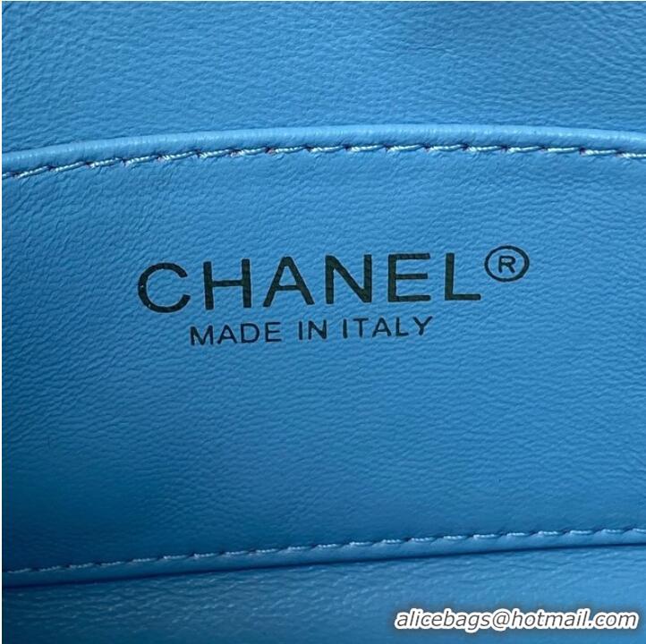 Best Price Chanel Shoulder Bag Grained Calfskin&Gold-Tone Metal AS3223 blue