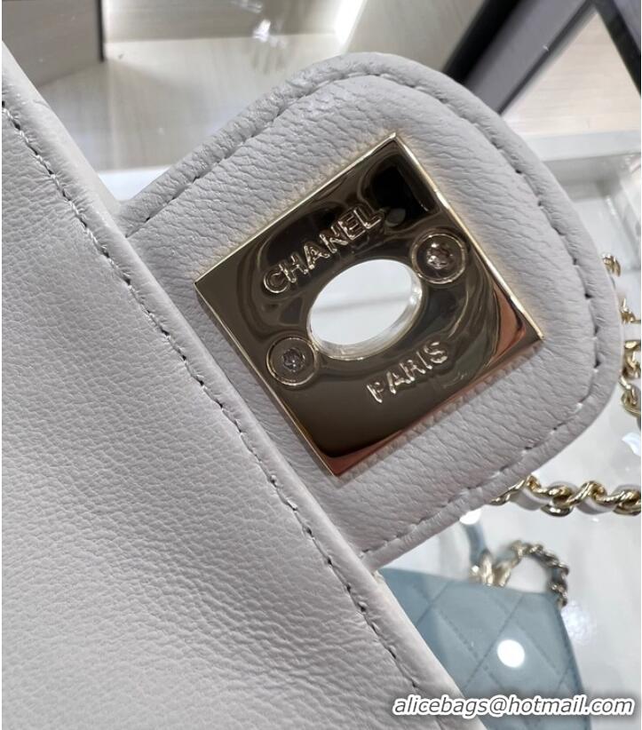 Top Quality Chanel 2022S Love Heart mini Lambskin Crossbody Chain Bag AO2784 White