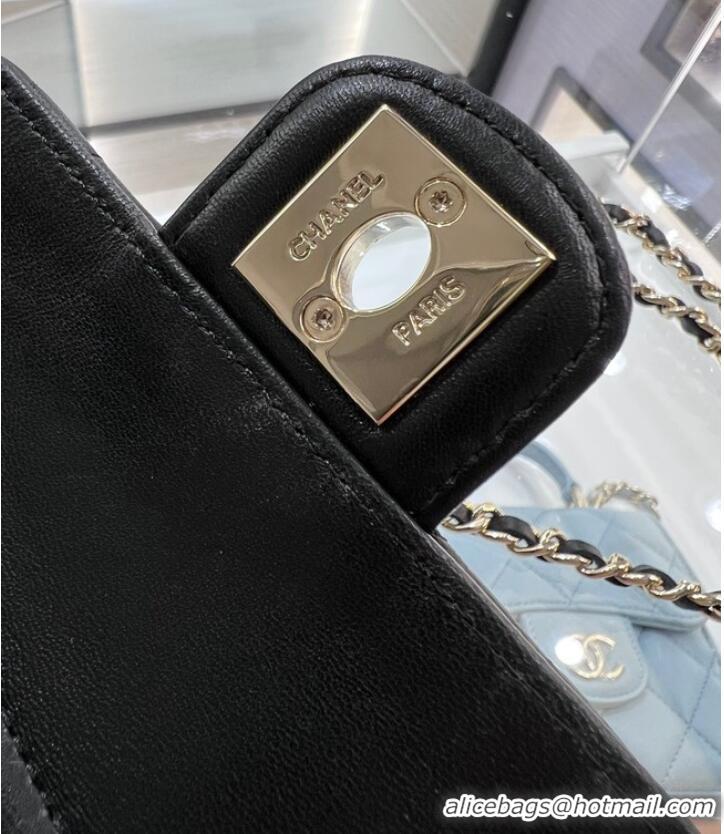 Buy Discount Chanel 2022S Love Heart mini Lambskin Crossbody Chain Bag AO2784 black