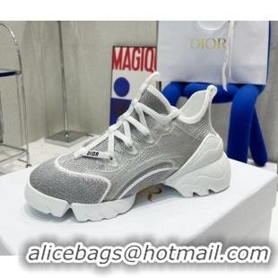 Best Grade Dior D-Connect Sneaker in Silver Laminated Mesh 042257