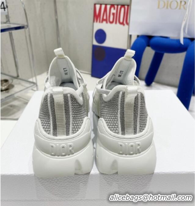 Best Grade Dior D-Connect Sneaker in Silver Laminated Mesh 042257