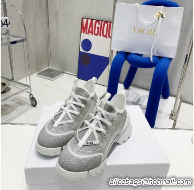 Best Grade Dior D-Connect Sneaker in Silver Laminated Mesh 042257