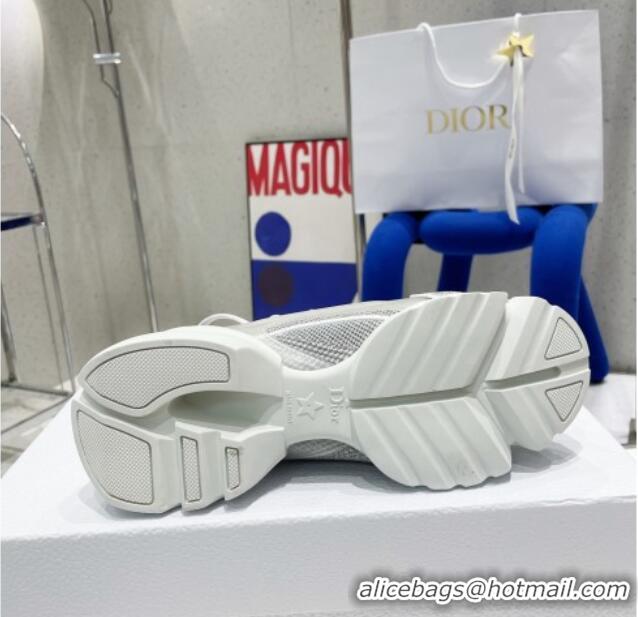 Best Grade Dior D-Connect Sneaker in Silver Laminated Mesh 042257