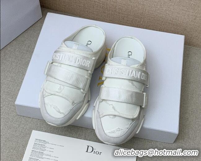 Low Cost Dior D-Wander Sneaker Mules in White Technical Fabric 042261