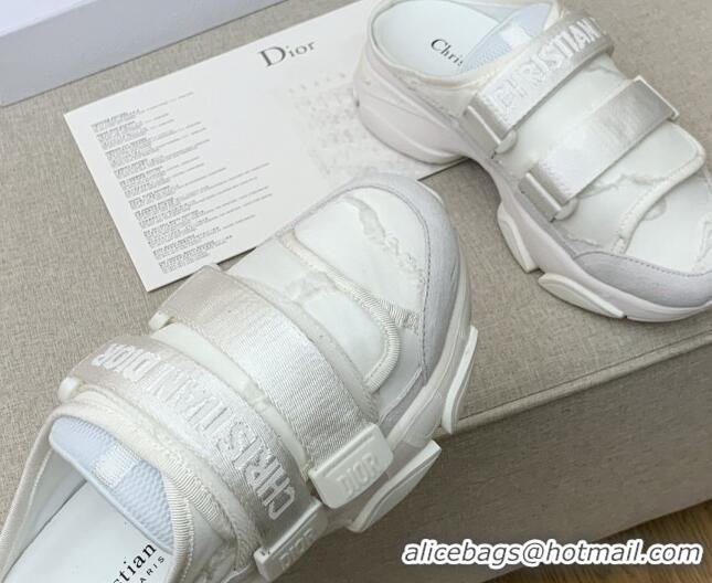 Low Cost Dior D-Wander Sneaker Mules in White Technical Fabric 042261